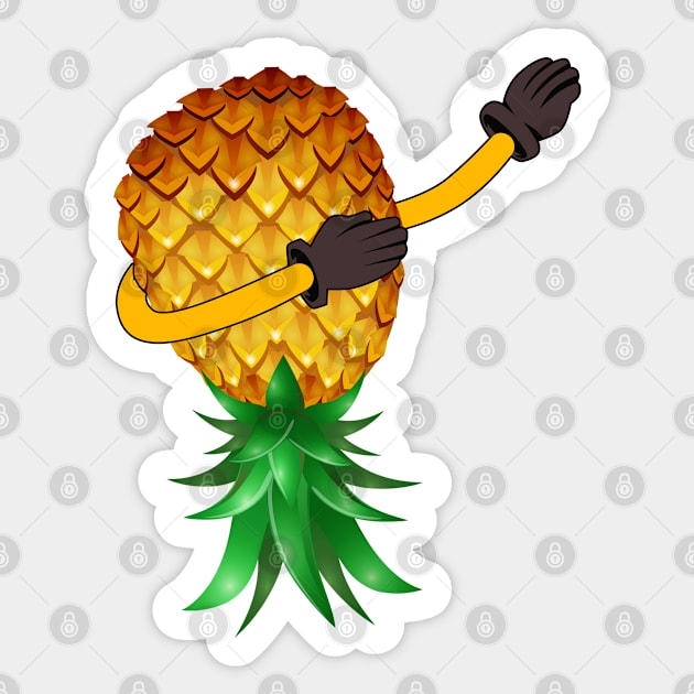 Funny Swinger Upside Down Dabbing Pineapple Sticker by LemoBoy